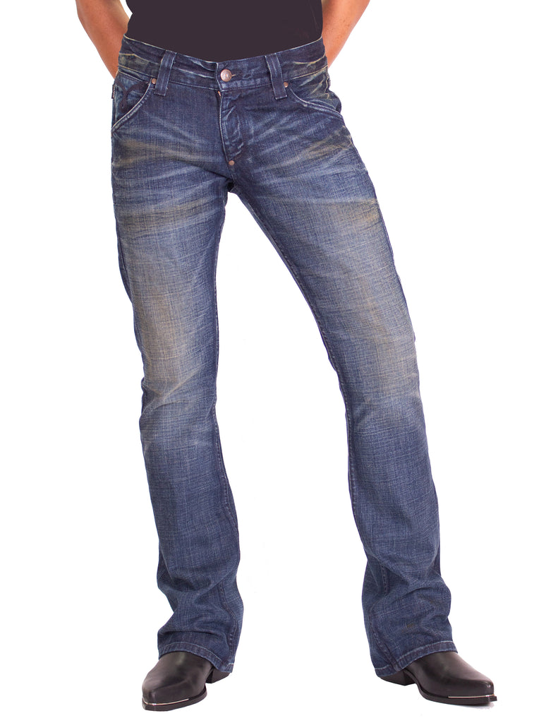 Men’s Flared Jeans Hendrix – Vintage Atom Wash, Japanese Denim, Made in USA