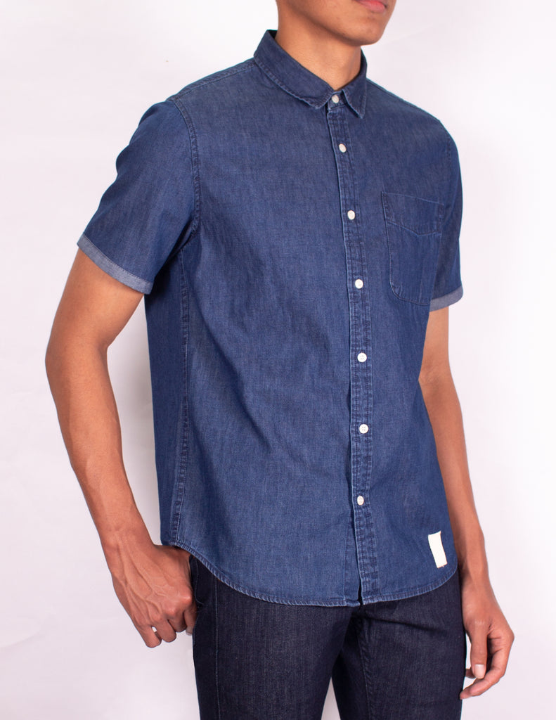 MEN'S DENIM SHIRT - "EASY RIDER CHAMBRAY SHIRT - DARK WASH"