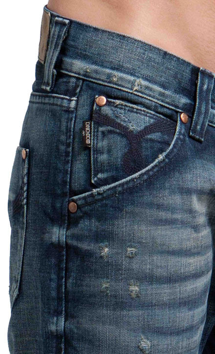 Men's Straight Jean's, Miles - Blue Crator Wash