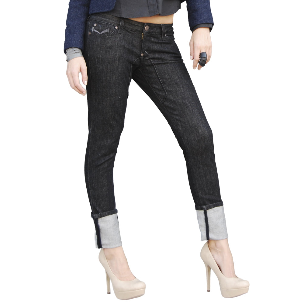 Chloe Skinny Turn-Up Jean - Black