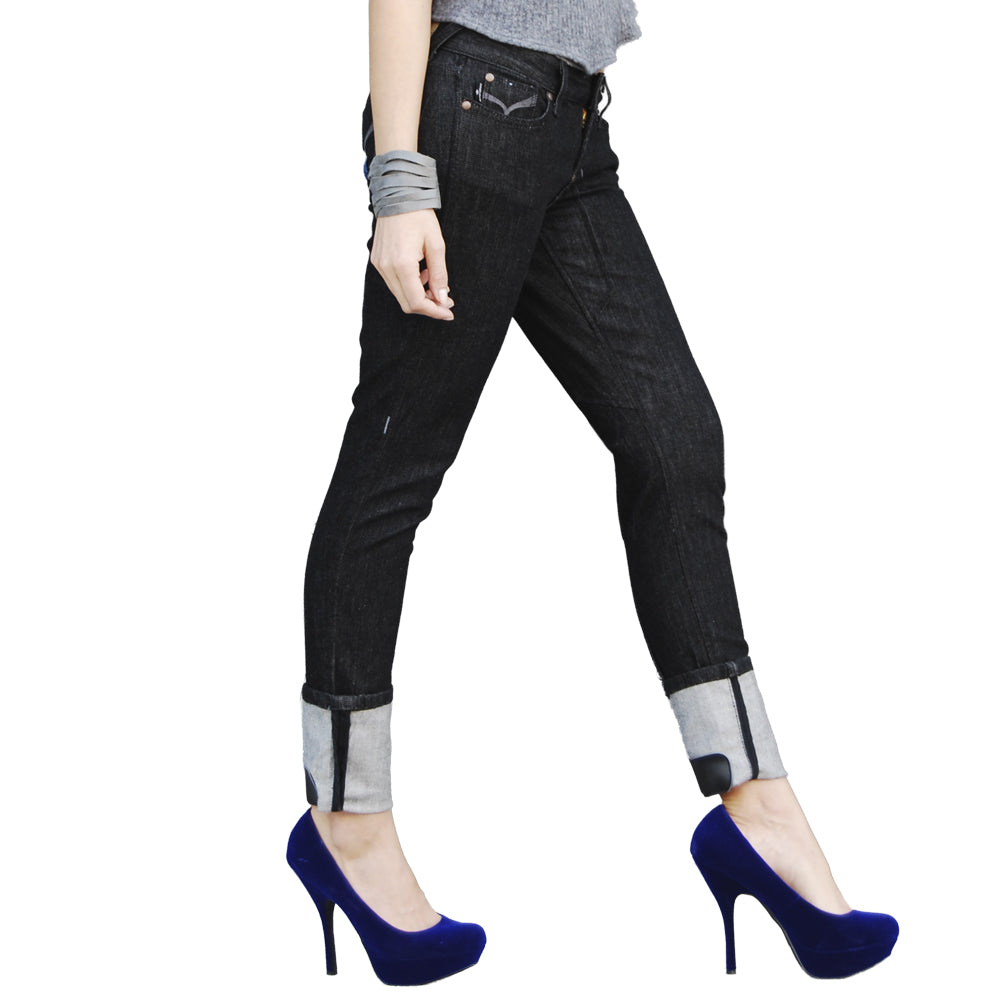 Chloe Skinny Turn-Up Jean - Black-4