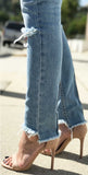 DISTRESSED SKINNY JEANS WOMEN'S - STEP HEMLINE