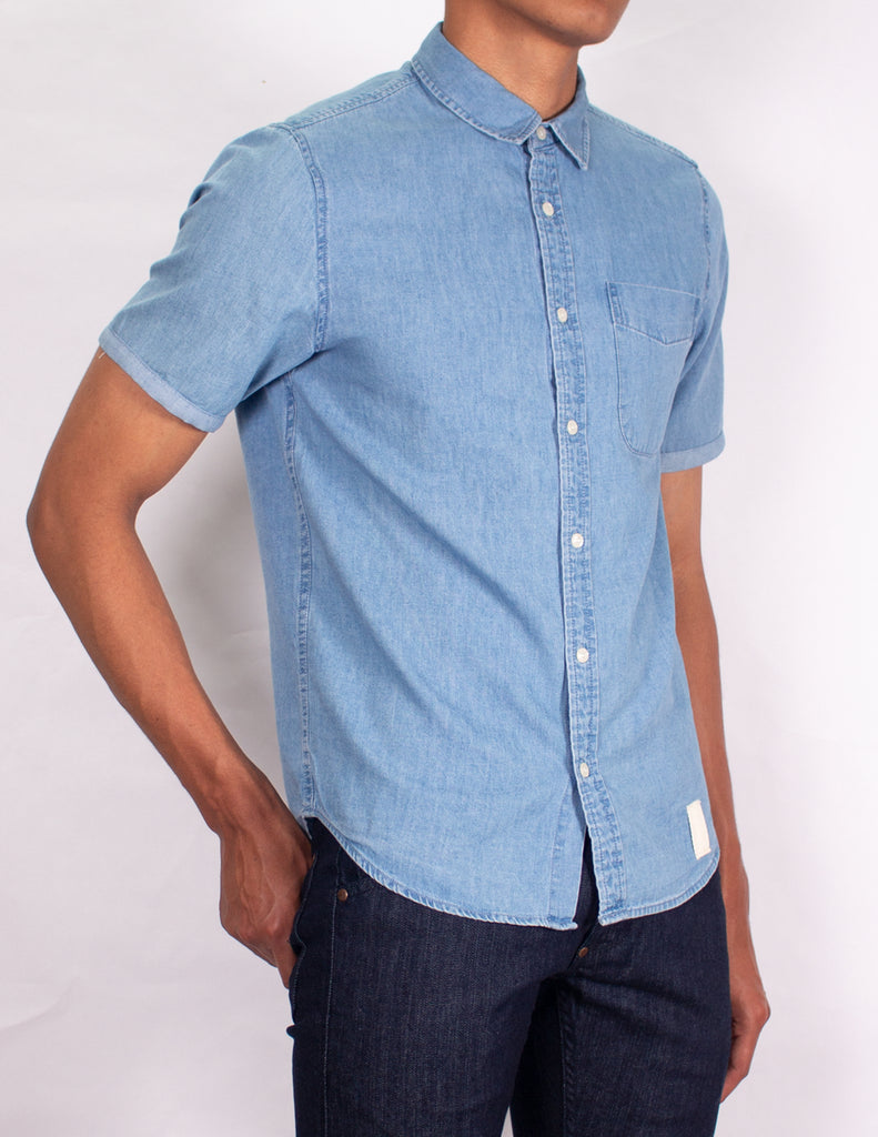 MEN'S DENIM SHIRT - "LIGHT VINTAGE EASY RIDER CHAMBRAY SHIRT"