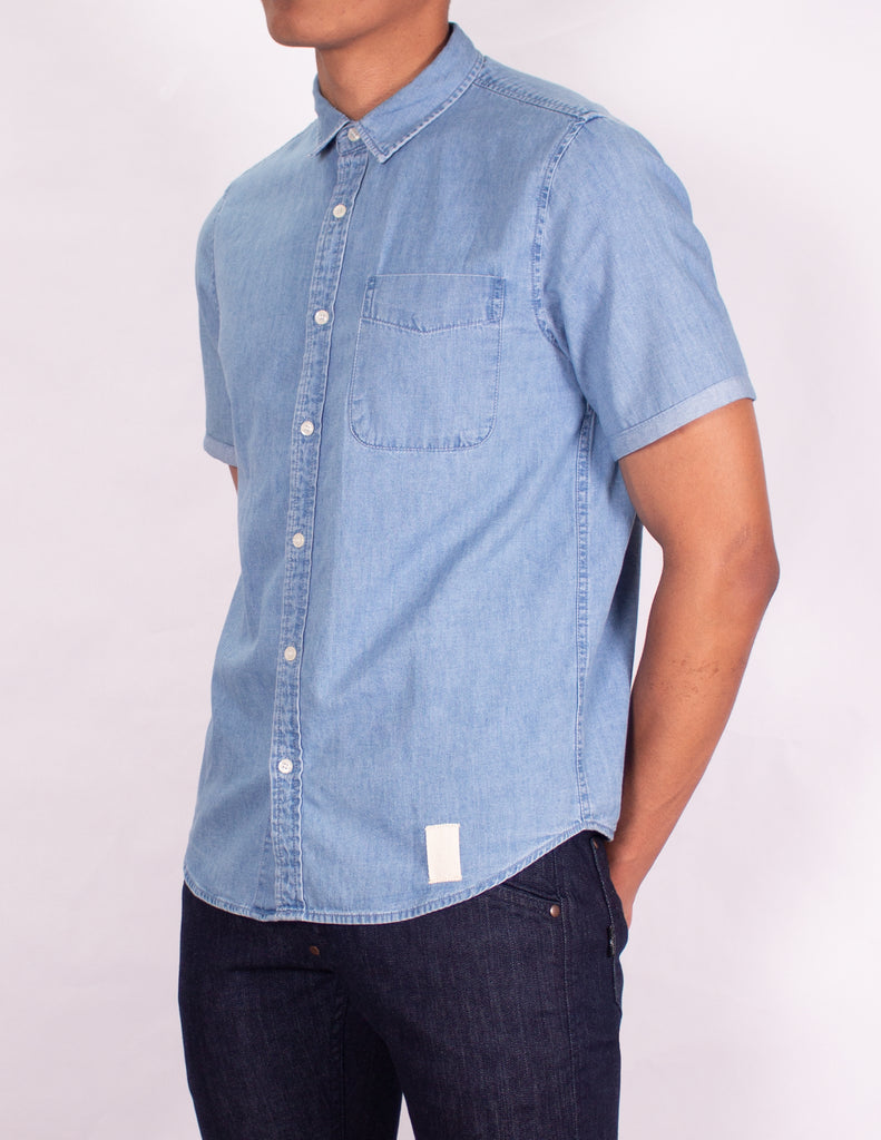 MEN'S DENIM SHIRT - "LIGHT VINTAGE EASY RIDER CHAMBRAY SHIRT"
