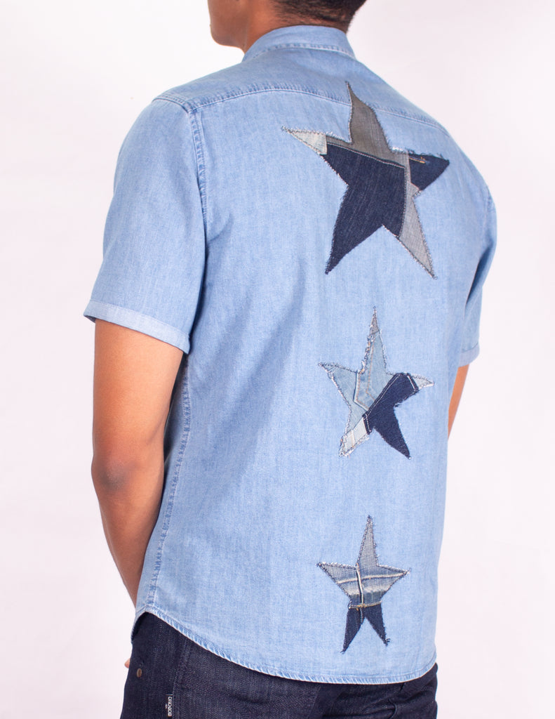 MEN'S DENIM SHIRT - "LIGHT VINTAGE EASY RIDER CHAMBRAY SHIRT"