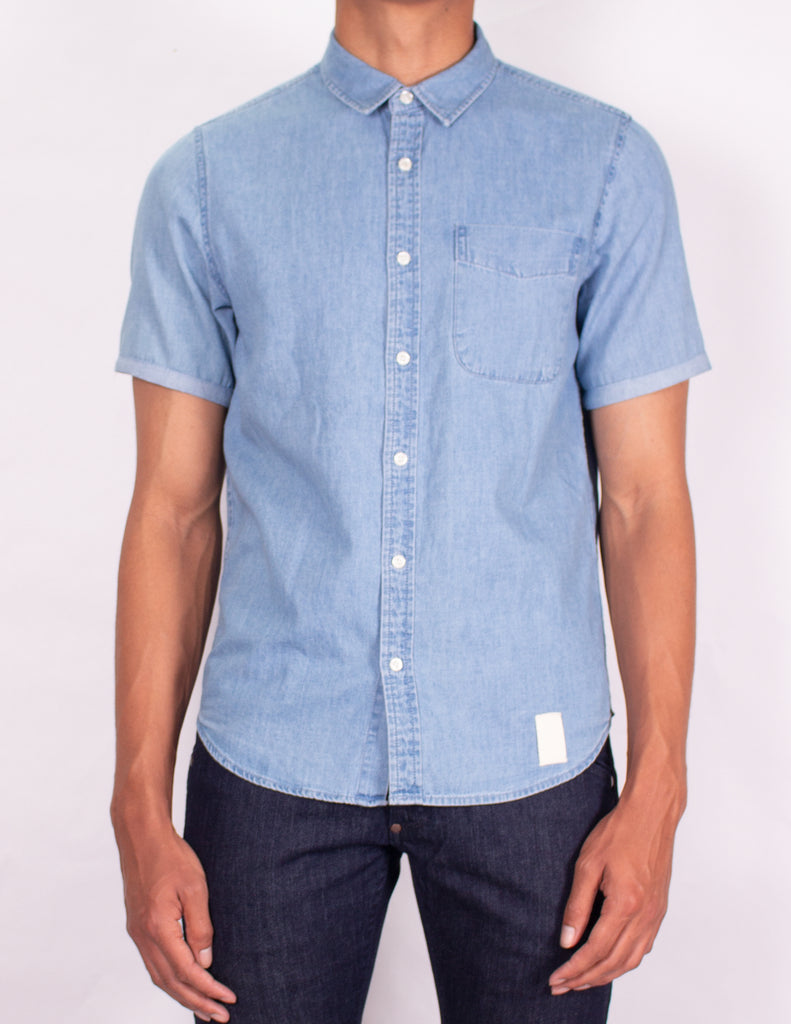 MEN'S DENIM SHIRT - "LIGHT VINTAGE EASY RIDER CHAMBRAY SHIRT"