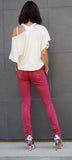 Color Skinny Jean's, Color Denim (Red Plum Color Skinny Fit Jean's)