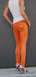 Color Skinny Jean's, Color Denim Orange Color Skinny Fit Jean's