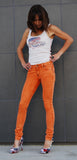 Color Skinny Jean's, Color Denim Orange Color Skinny Fit Jean's