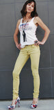 Color Skinny Jean's, Color Denim (Yellow Color Skinny Fit Jean's)