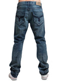 Men's Straight Jean's, Miles  - Blue Crator Wash