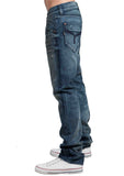 Men's Straight Jean's, Miles  - Blue Crator Wash