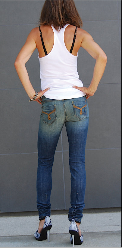 Skinny Jeans, USA Denim - Skinny Denim Jeans, (Venus Wash)