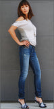 Cecila Skinny Fit Jeans - Skinny Denim Jeans.  (Vintage Wash)