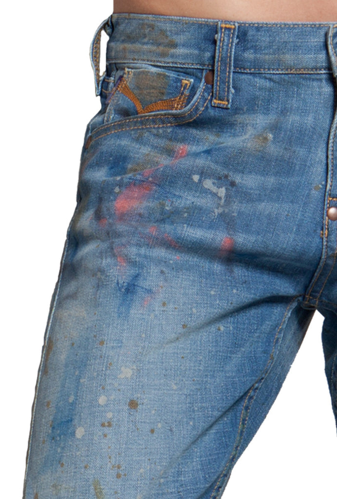 WOMEN'S BOYFRIEND JEAN  - PATRICIA BOYFRIEND FIT JEAN MID RISE - PAINT DROP WASH